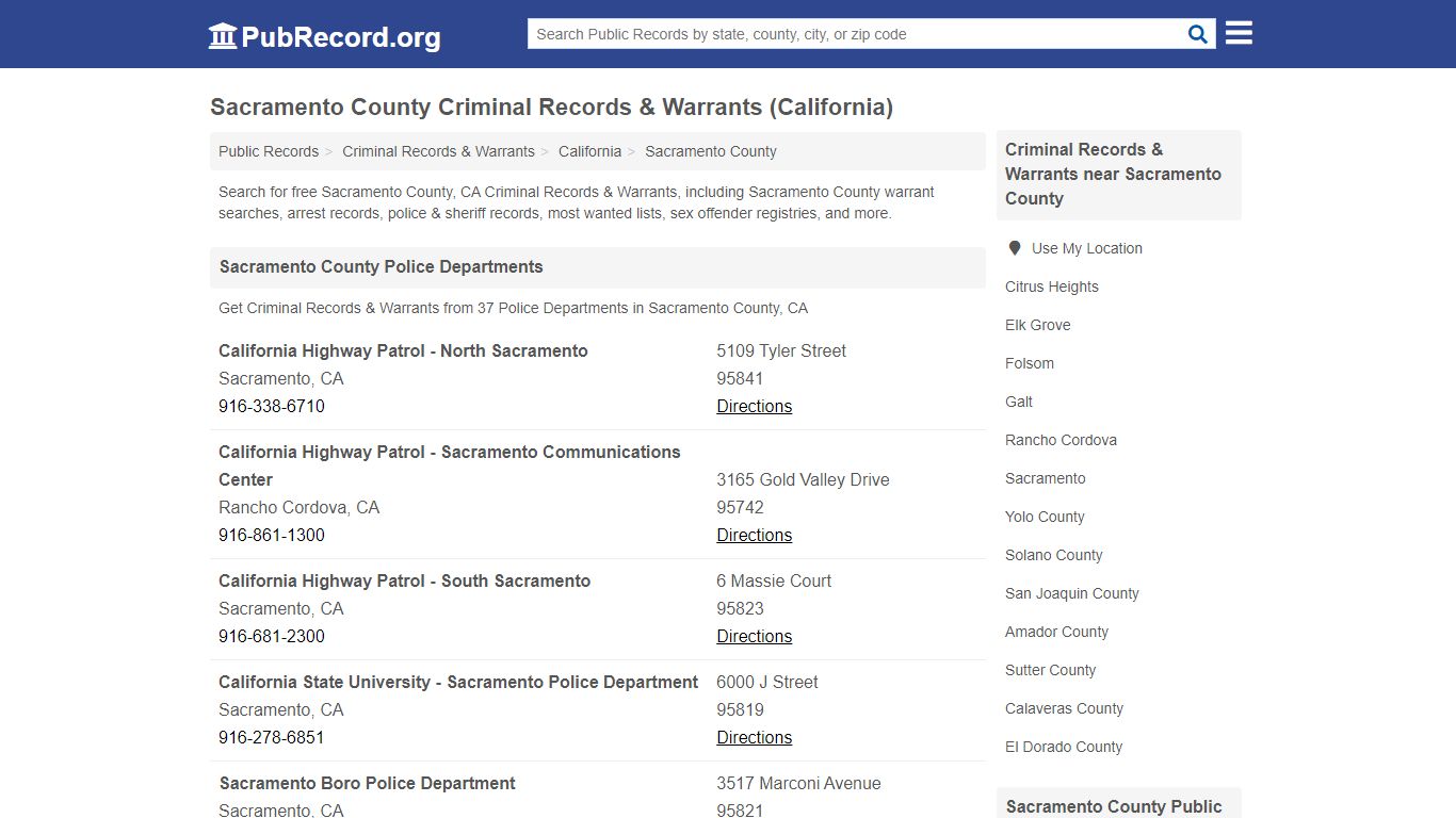 Free Sacramento County Criminal Records & Warrants ...